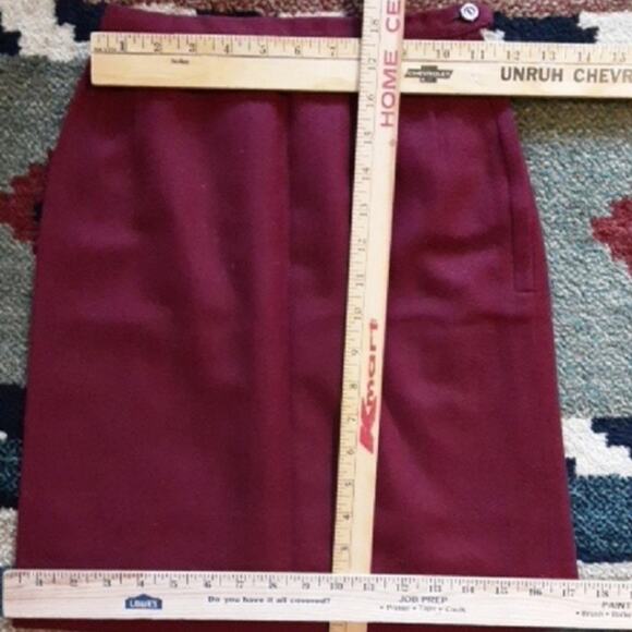 Bobbie Brooks VINTAGE Union  70's Deadstock Red Wool Blend Mini Pencil Skirt 5 - Picture 8 of 13